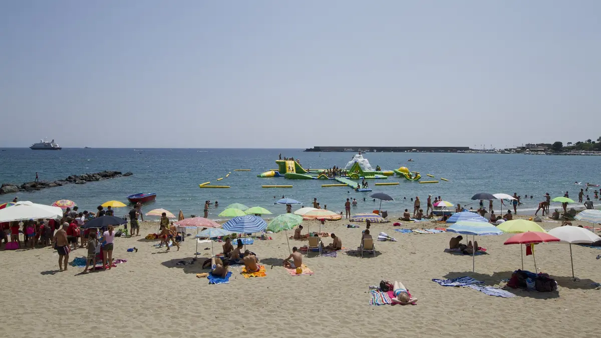 The beach at Giardini Naxos