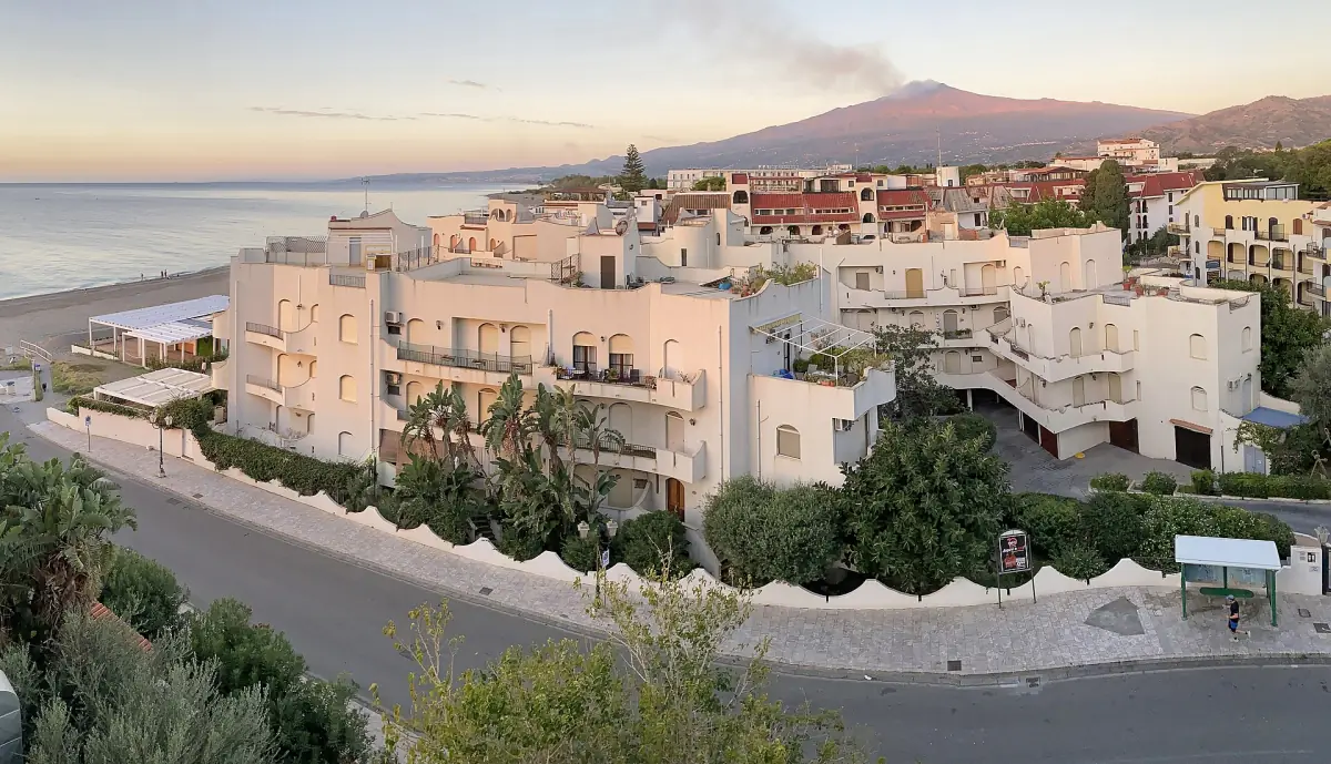 Giardini Naxos with Etna behind