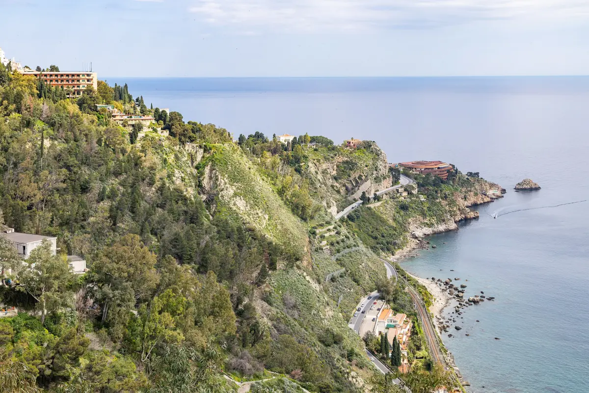 The coast below Taormina