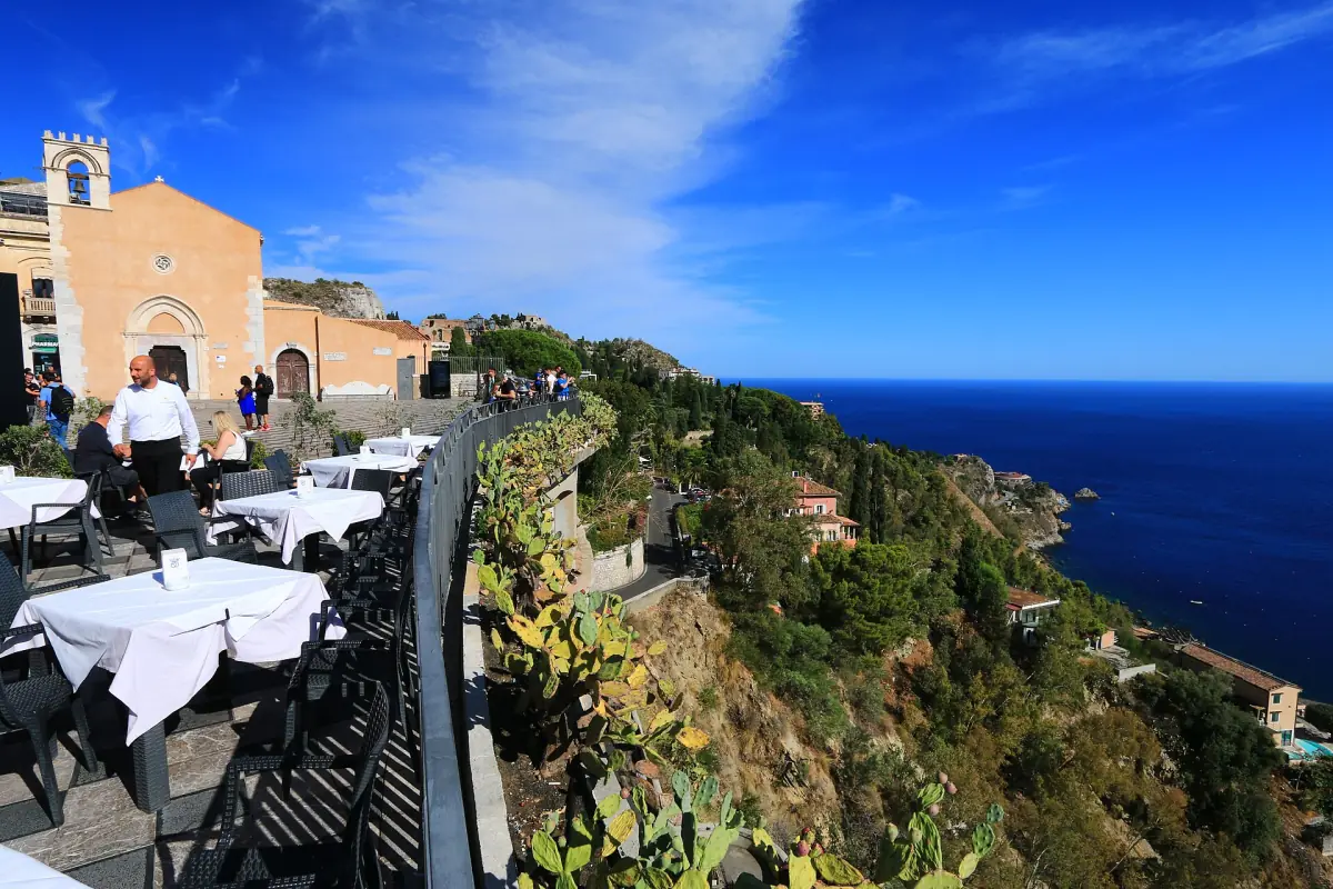 The view from Piazza IX Aprile over the coast